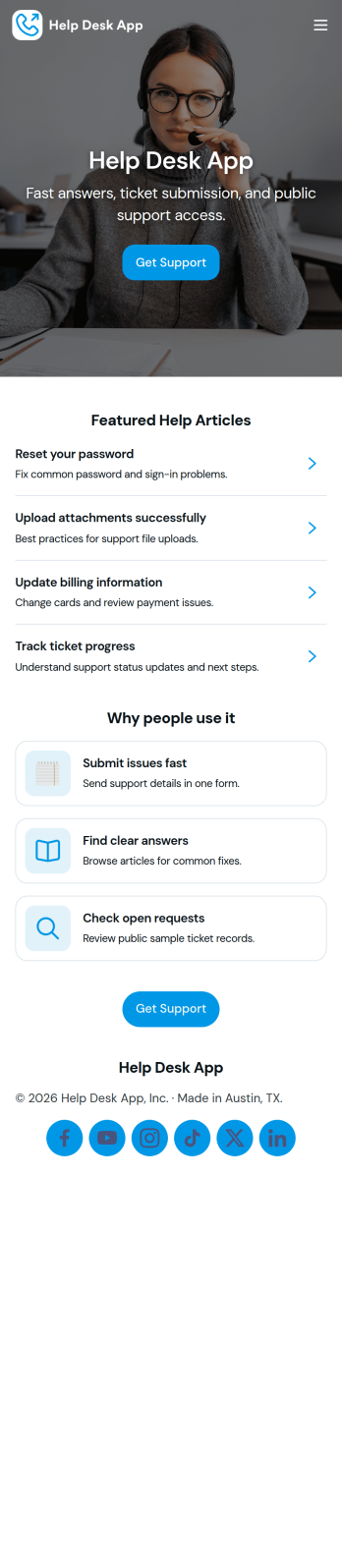 Help Desk App Template