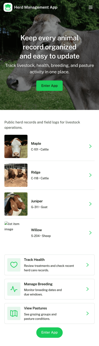 Herd Management App Template