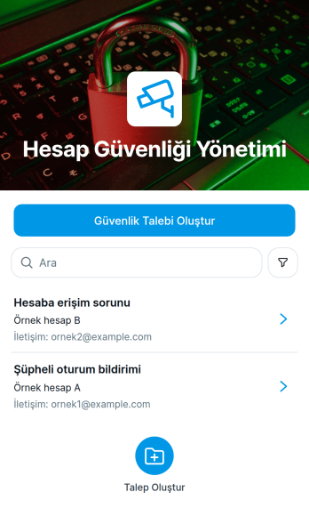 Hesap Güvenliği Yönetim Uygulama Șablonu