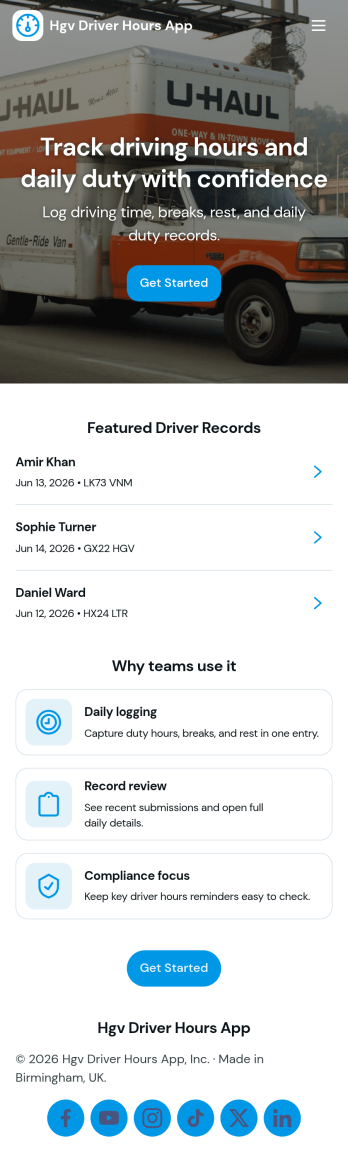 Hgv Driver Hours App Template