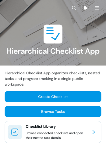 Hierarchical Checklist App Template