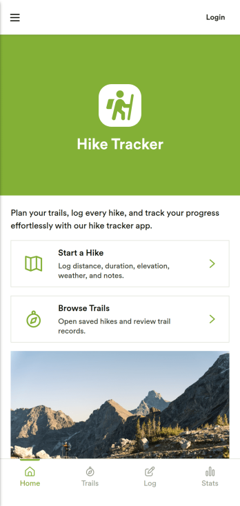 Hike Tracker App Template