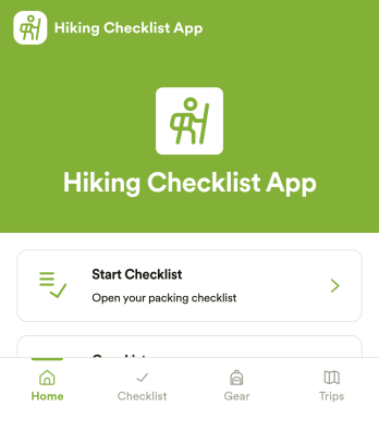 Hiking Checklist App Template