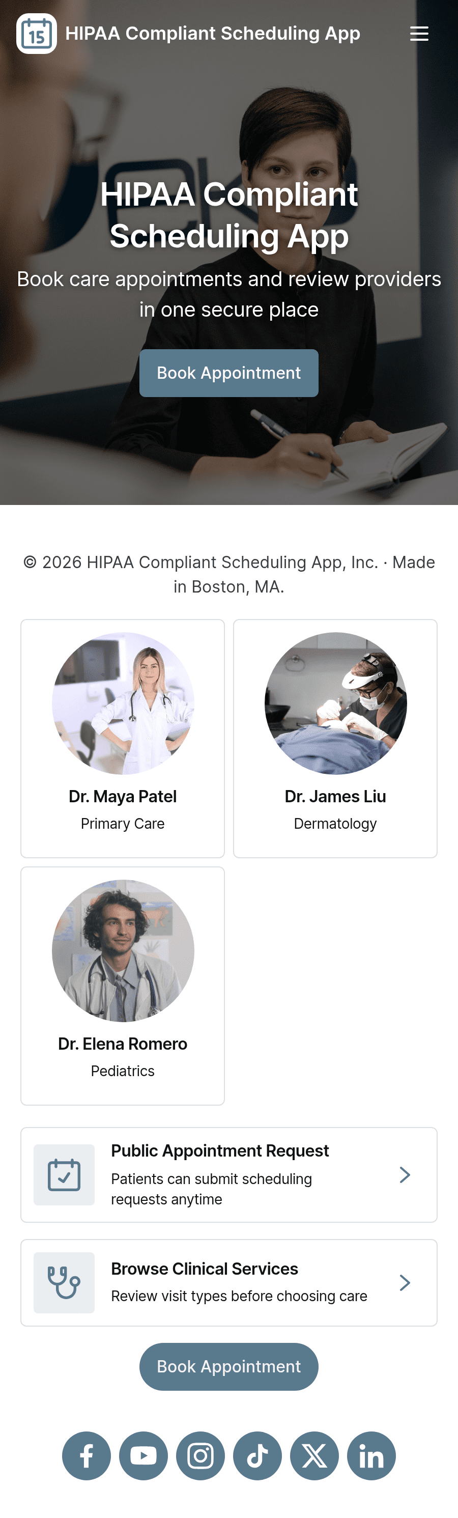 Hipaa Compliant Scheduling App Template | Jotform