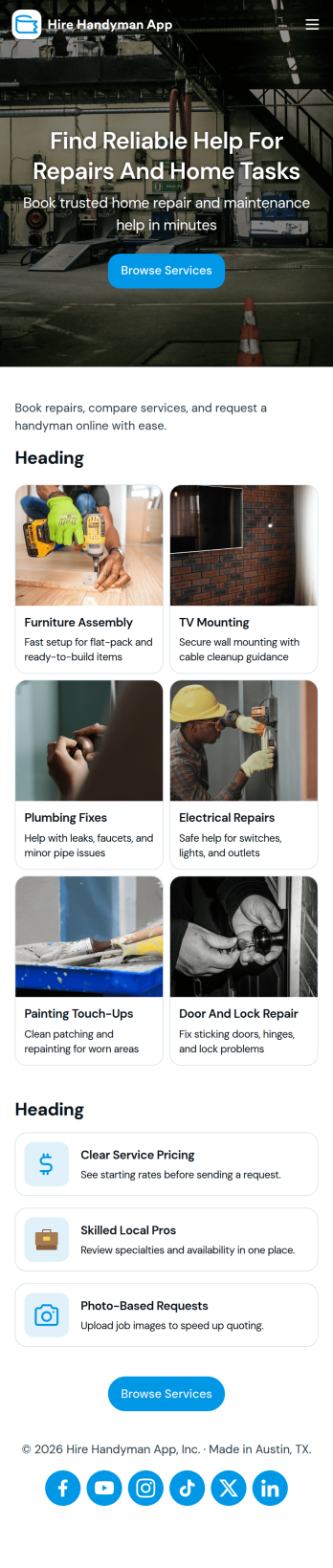 Hire Handyman App Template
