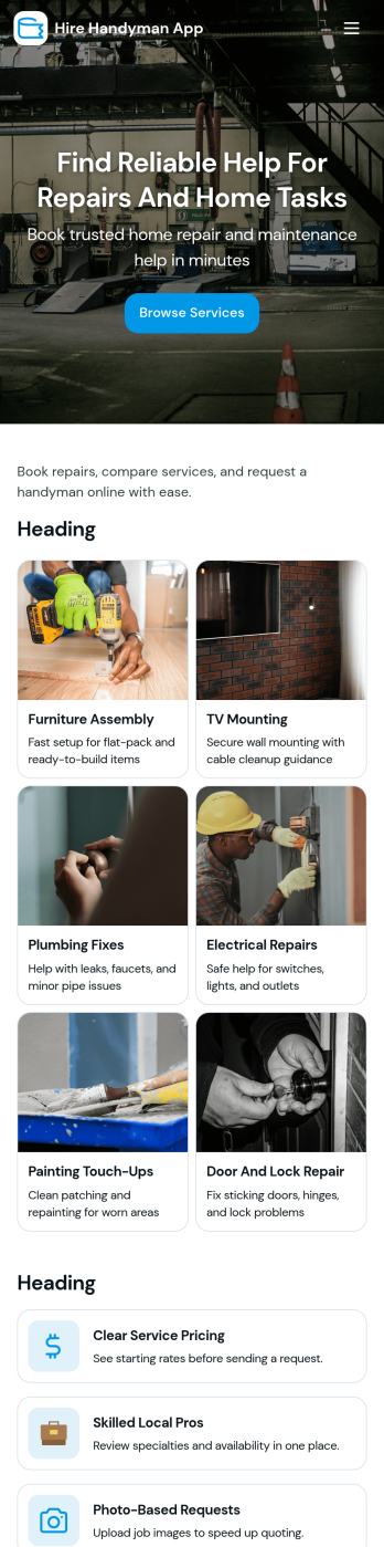 Hire Handyman App Template