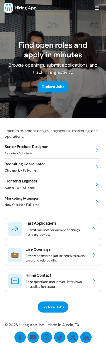Hiring App Template