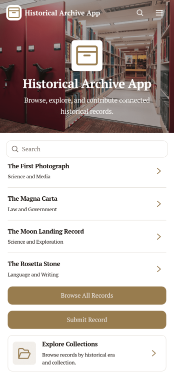 Historical Archive App Template