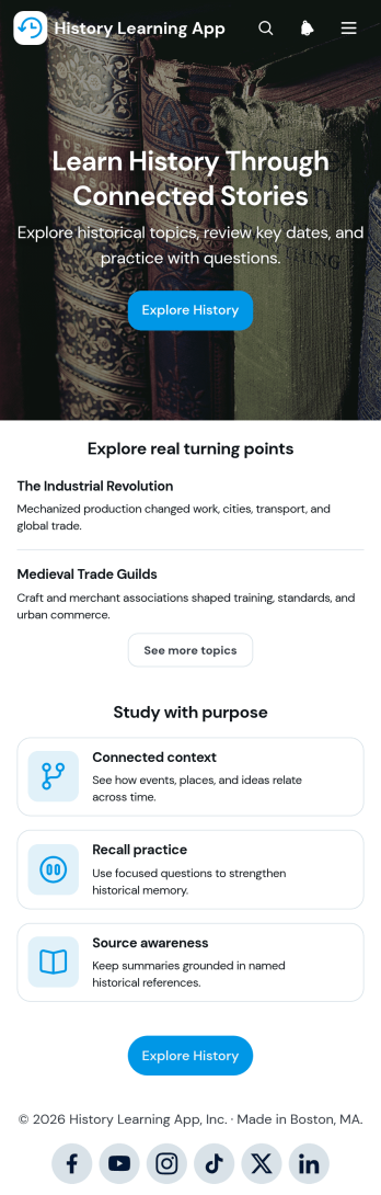History Learning App Template