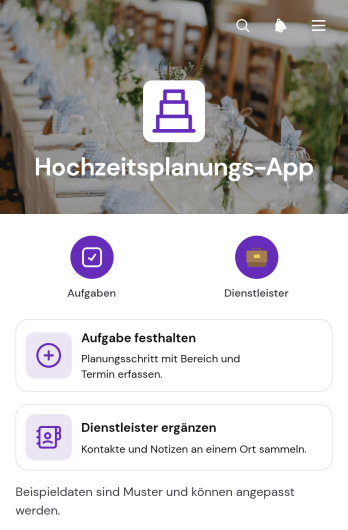Hochzeitsplanungs-App