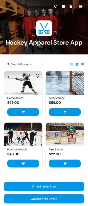 Hockey Apparel Store App Template