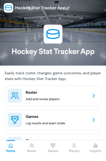 Hockey Stat Tracker App Template