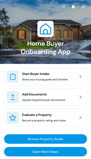 Home Buyer Onboarding App Template
