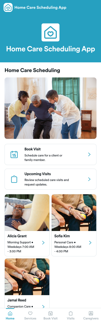 Home Care Scheduling App Template