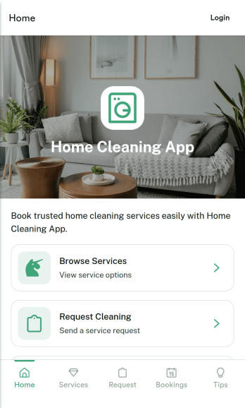 Home Cleaning App Template