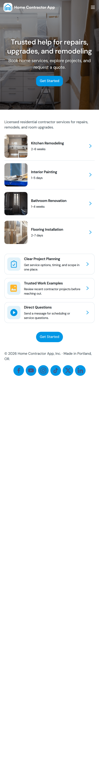 Home Contractor App Template
