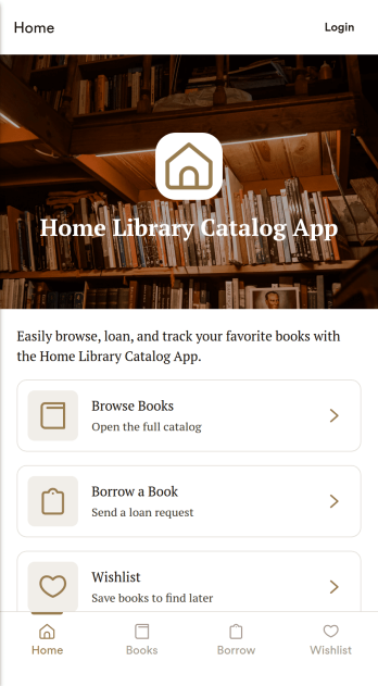 Home Library Catalog App Template