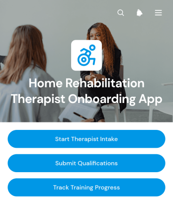 Home Rehabilitation Therapist Onboarding App Template