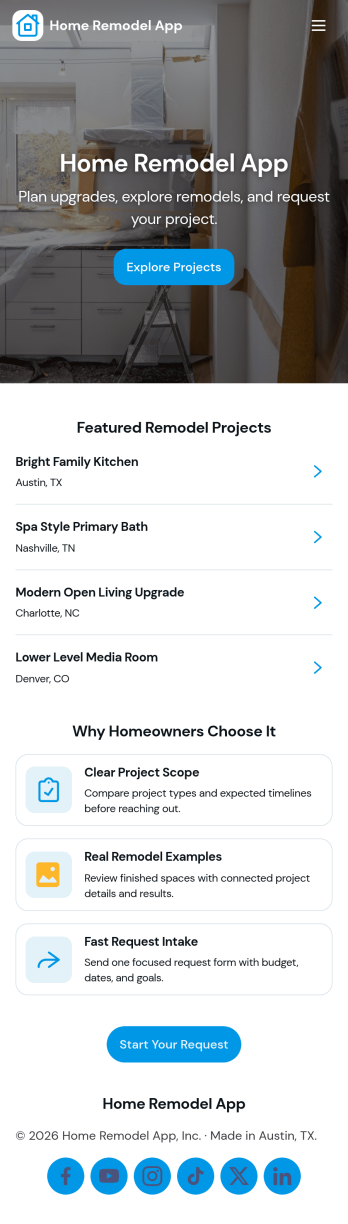 Home Remodel App Template