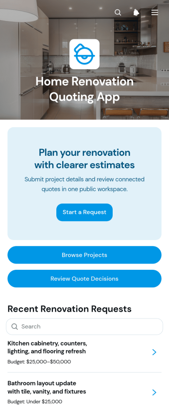 Home Renovation Quoting App Template