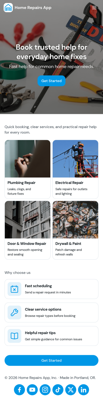 Home Repairs App Template