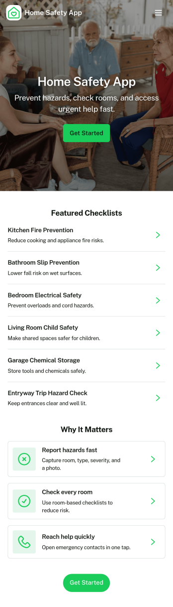 Home Safety App Template