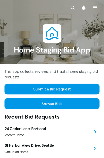 Home Staging Bid App Template