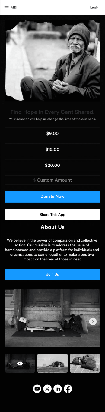 Homeless Donation App Template