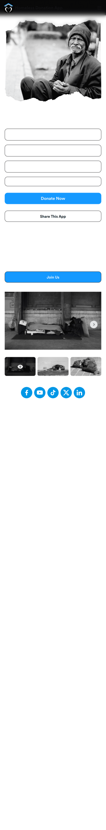 Homeless Donation App Template