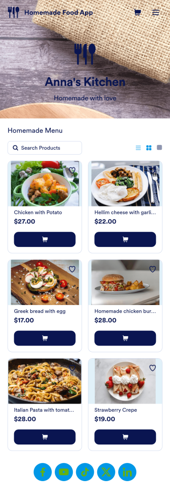 Homemade Food App Template