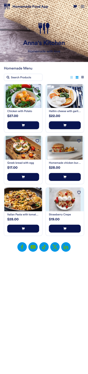 Homemade Food App Template