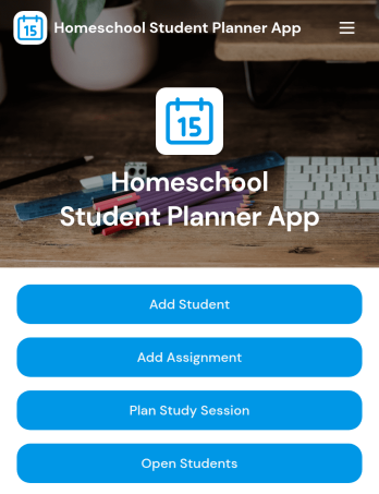 Homeschool Student Planner App Template