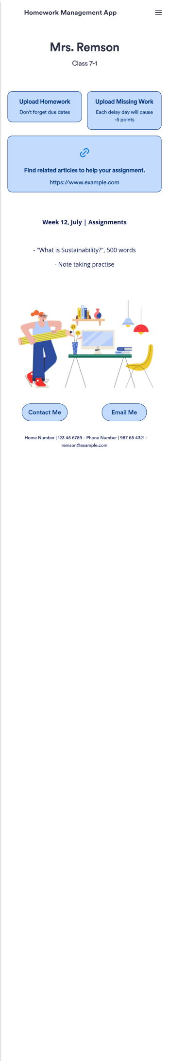 Homework Management App Template
