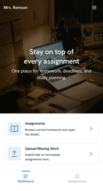 Homework Management App Template