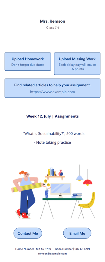 Homework Management App Template