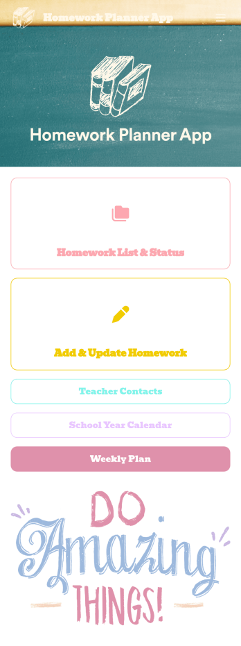 Homework Planner App Template