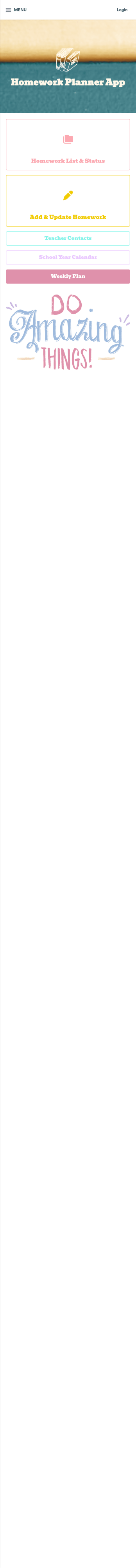 Homework Planner App Template