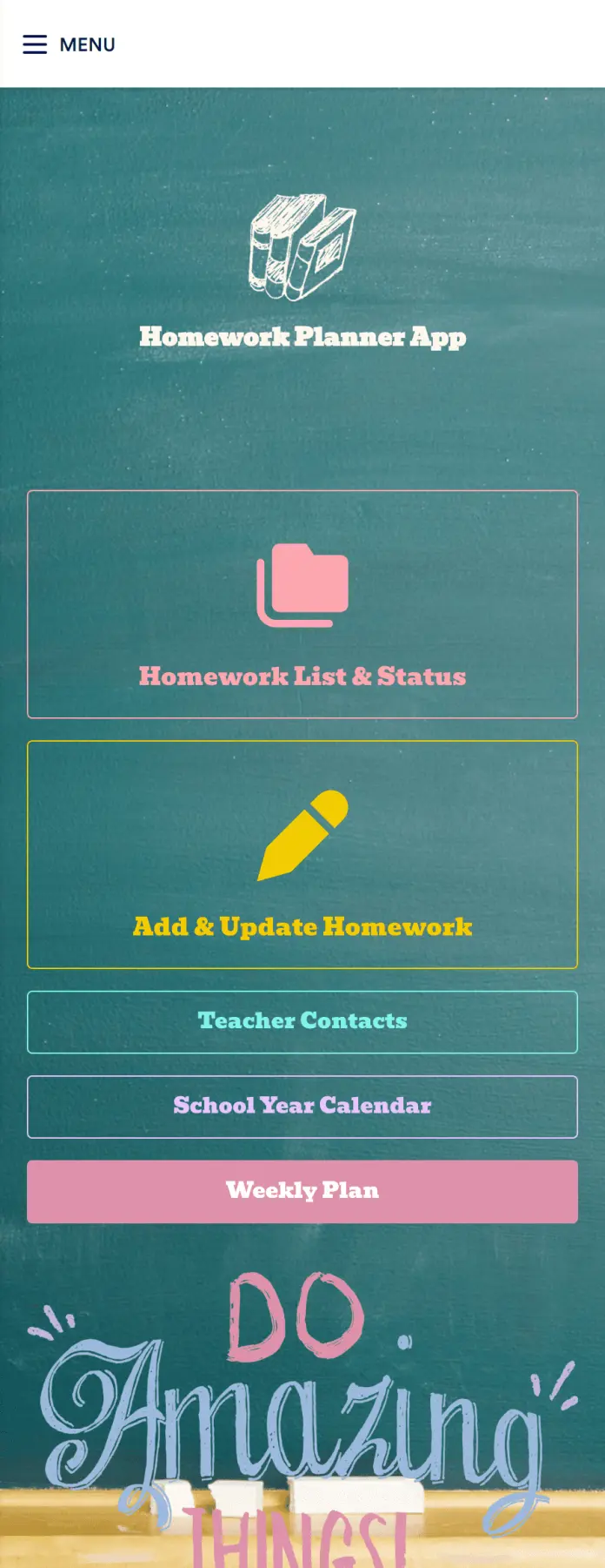 Homework Planner App