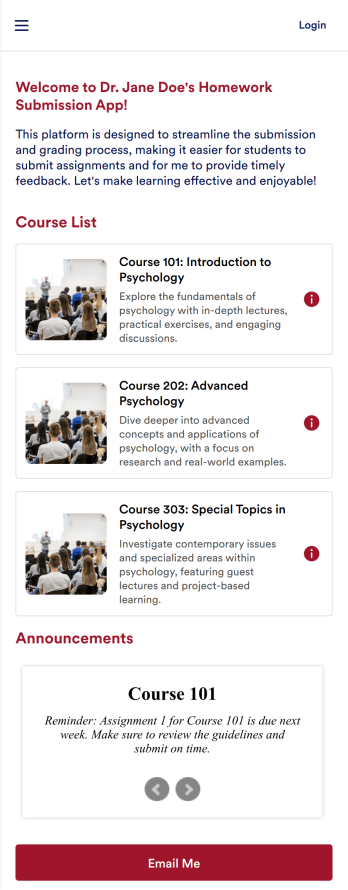 Homework Submission App Template