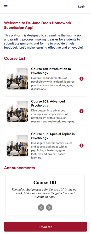 Homework Submission App Template