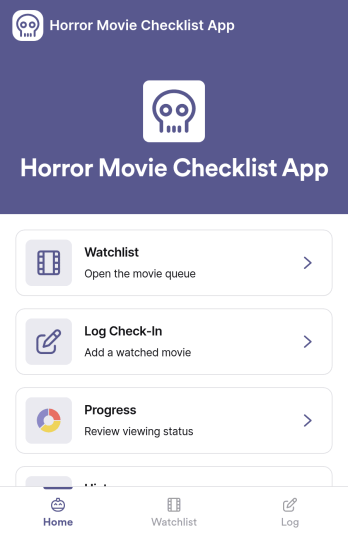 Horror Movie Checklist App Template