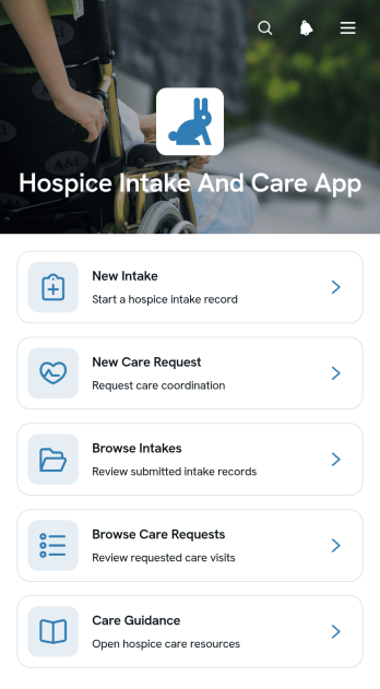 Hospice Intake And Care App Template