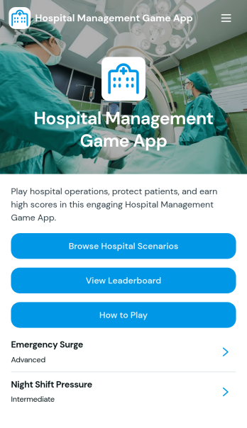 Hospital Management Game App Template