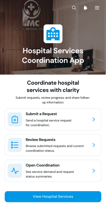 Hospital Services Coordination App Template