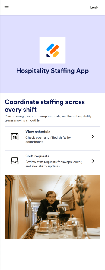 Hospitality Staffing App Template