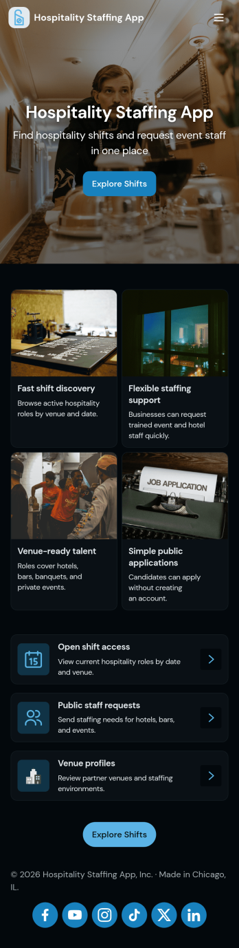 Hospitality Staffing App Template