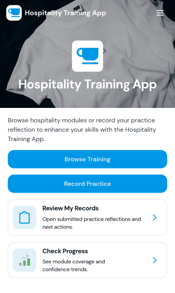 Hospitality Training App Template