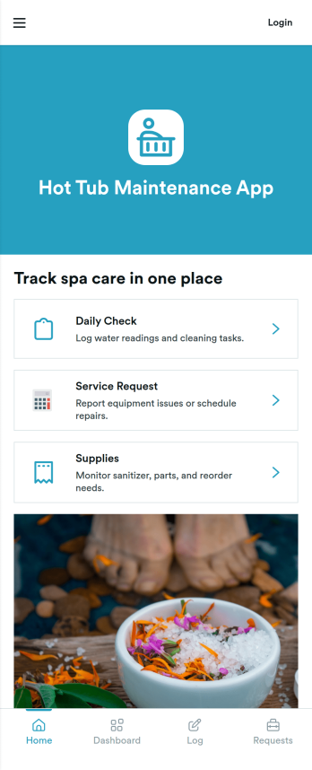 Hot Tub Maintenance App Template