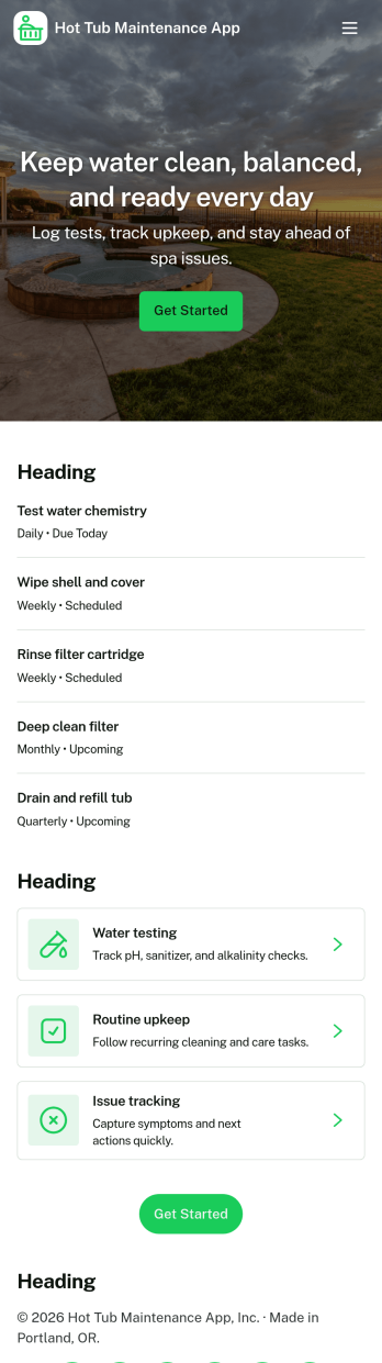 Hot Tub Maintenance App Template