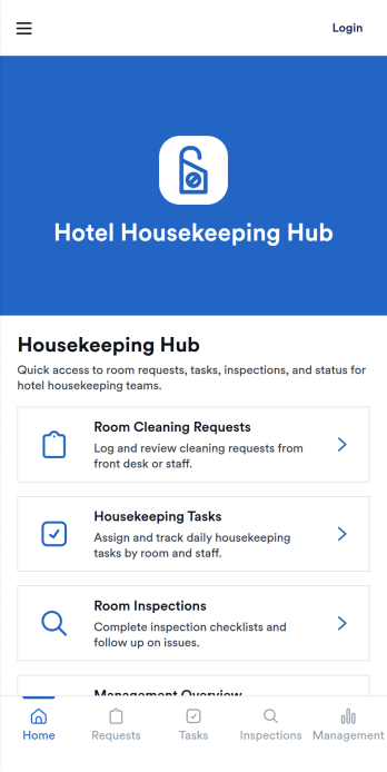 Hotel Housekeeping Hub App Template
